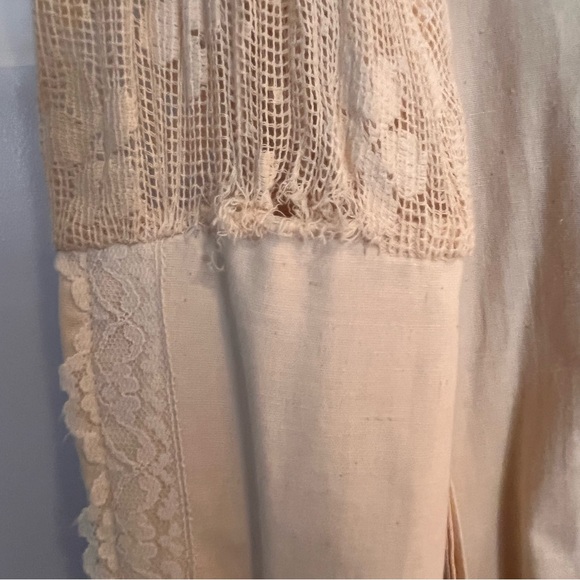 VTG 1970s Gunne Sax by Jessica Maxi Dress Small Lace Sleeves Ivory + Blue Velvet - Picture 11 of 16